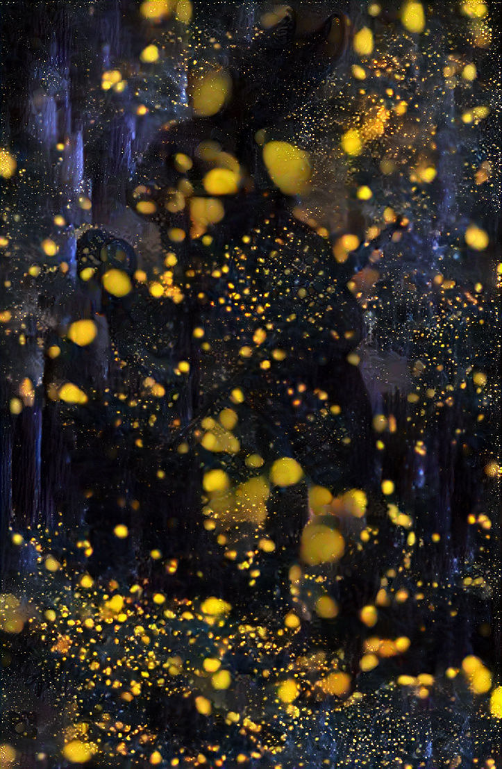 Bunny in the late night Forest