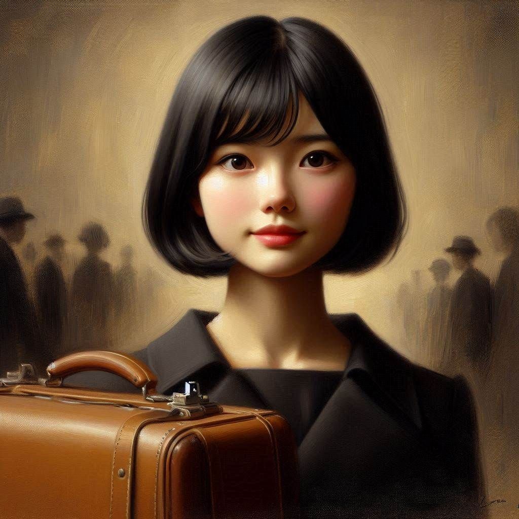 Portrait: Aiko étudiante japonaise arrivé aux USA