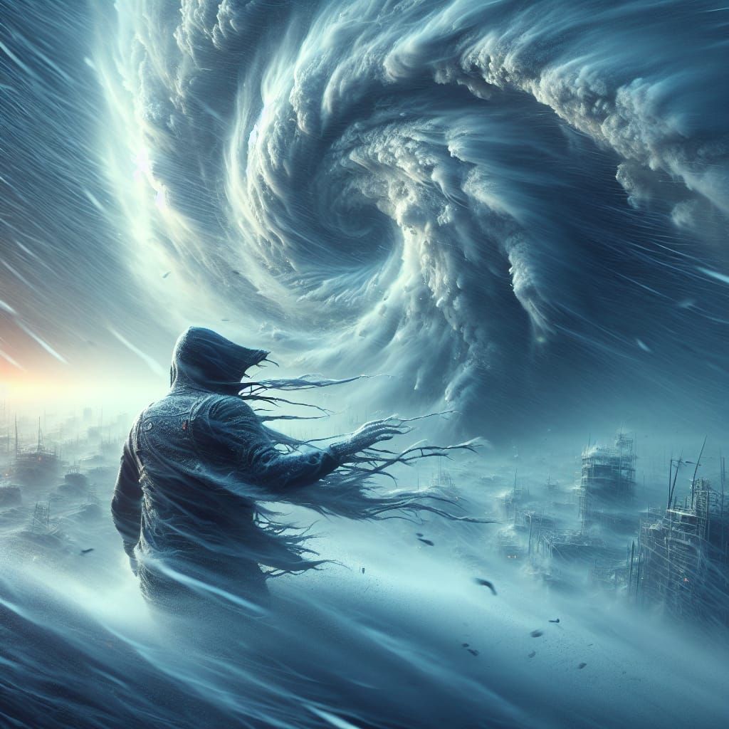 A person outside in the middle of a category 5 hurricane disintegrating from the high winds  by @Mr_Outlaw