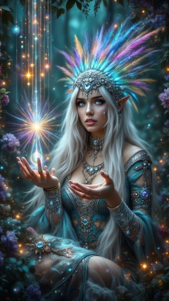 Full shot. A beam of light passes through a prism, splitting into a vibrant ...  by @PapaOsiris