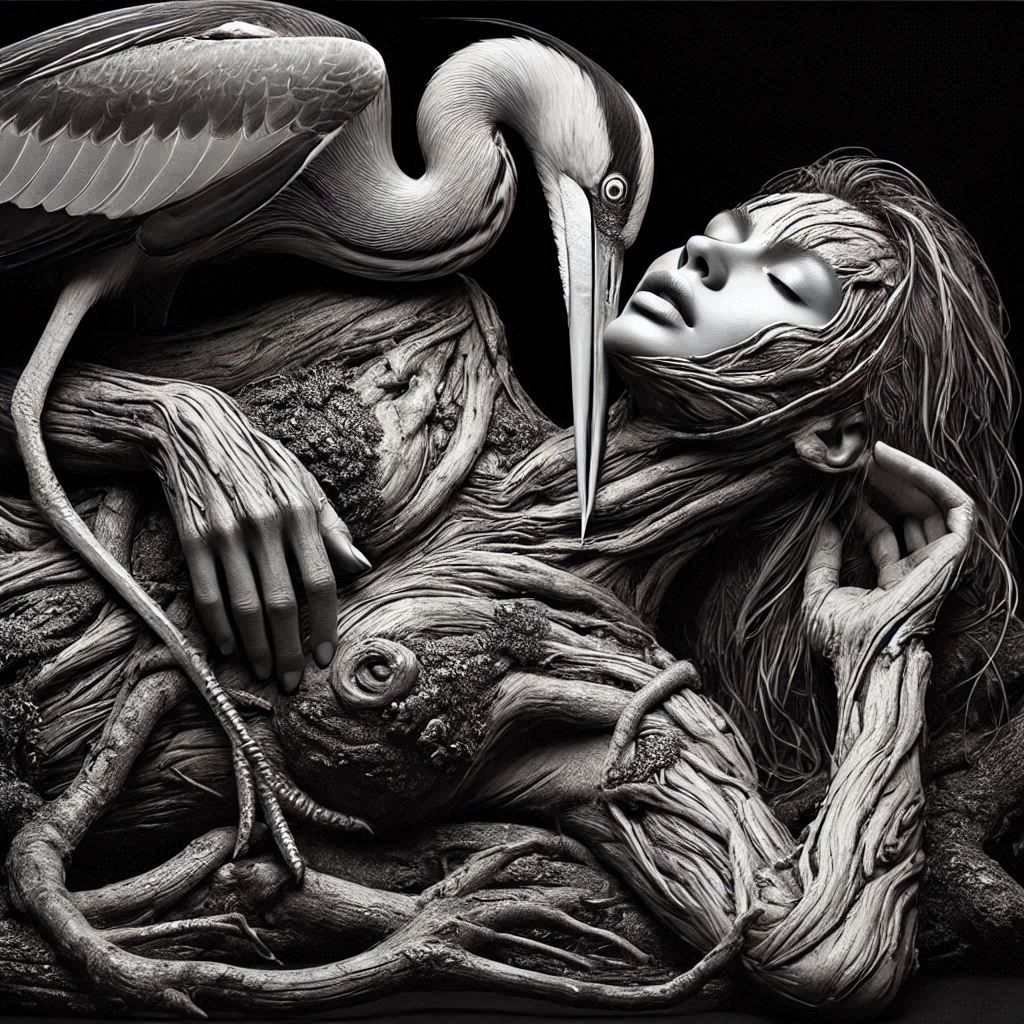 Tree women and birds