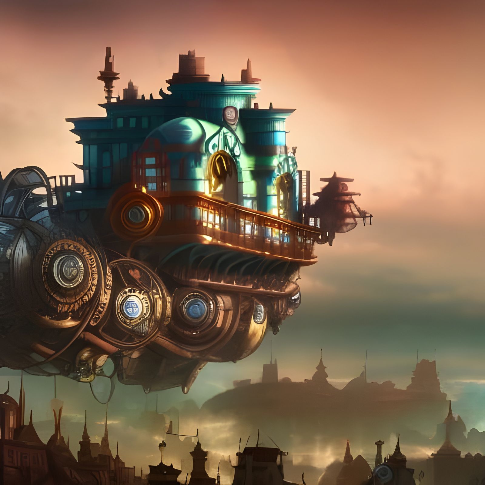 Steampunk victorian city