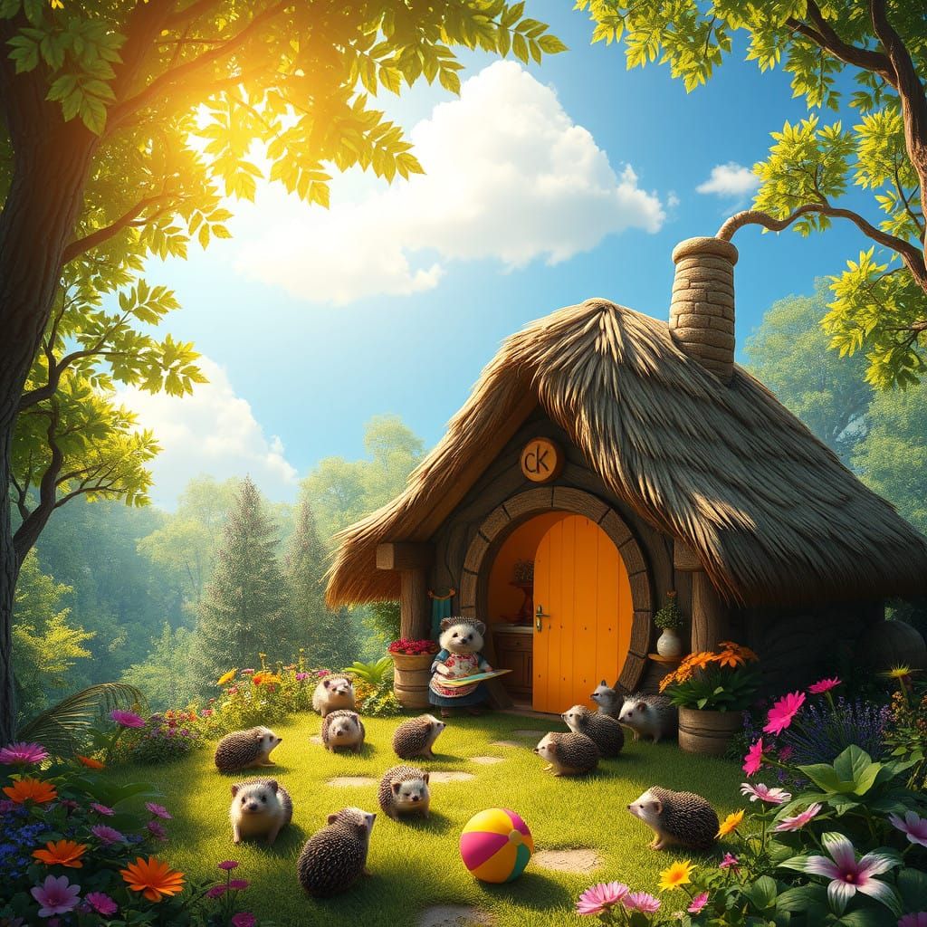 Mother Hedgehog's Cozy Forest Haven