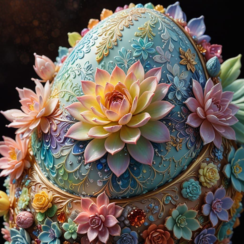 Vibrant Easter Egg in Cinematic Hyper-Realism