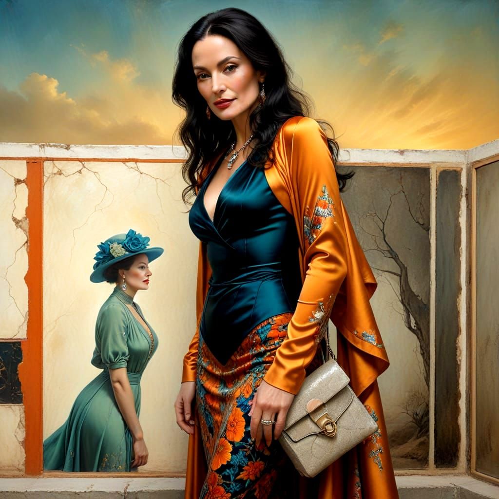 Surreal Portrait of a Confident Lady in a Fantastical Settin...