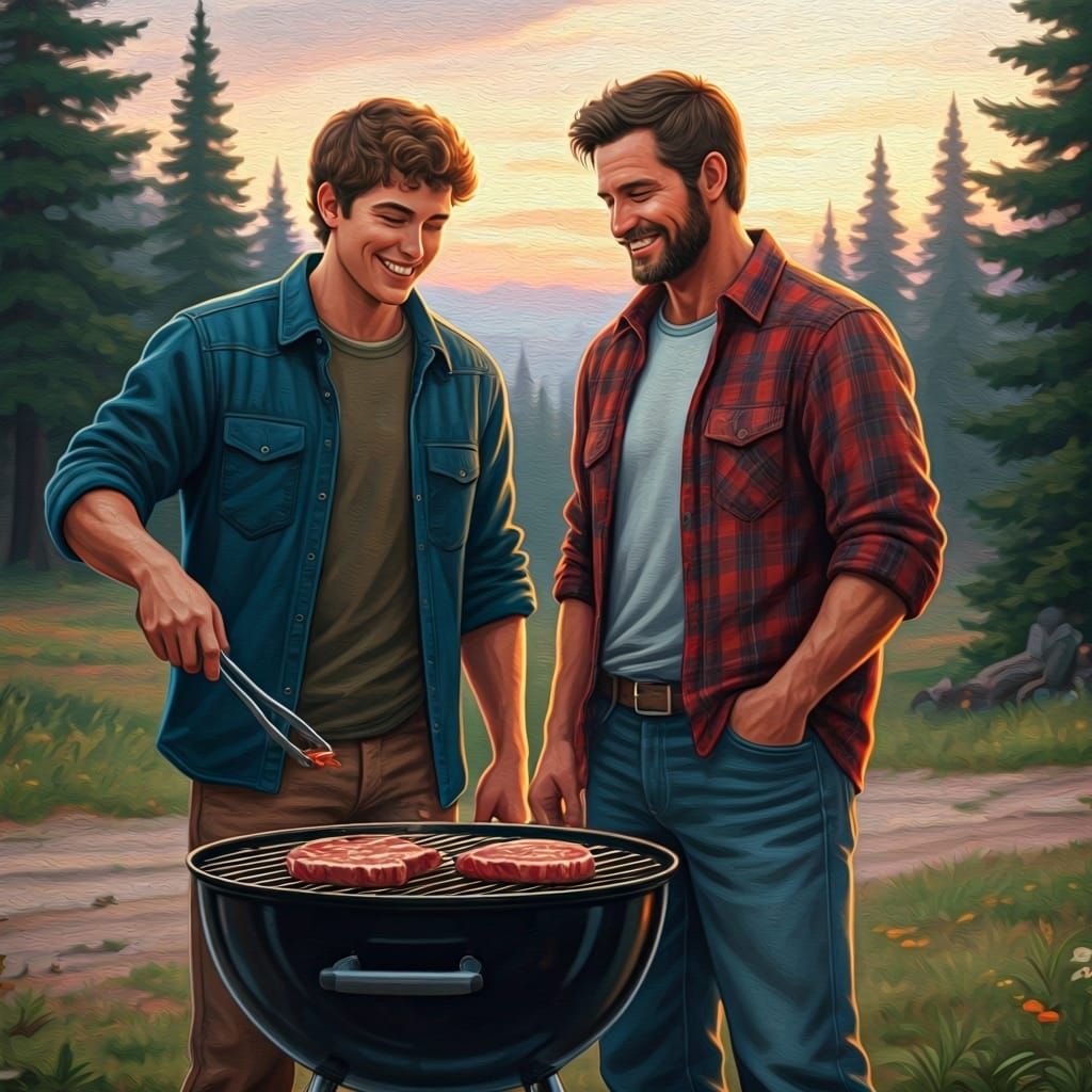 Quality Time Manning the Grill - Happy Father's Day!!  by @Karen Ridley