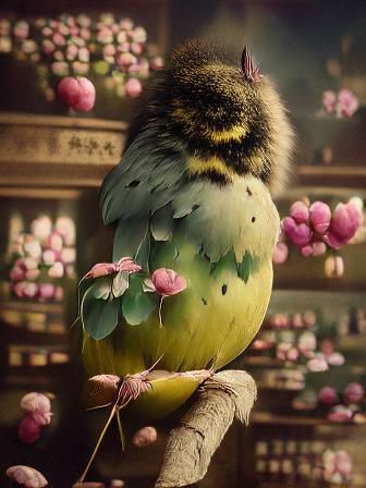 A cute fluffy bird