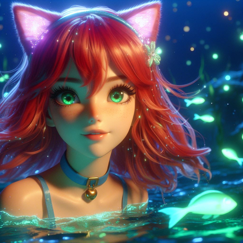 Cutie taking a dip in the sea