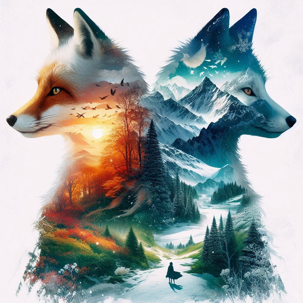 Foxes Double exposure (2)