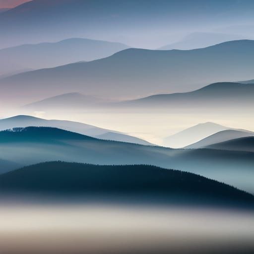 Beautiful misty mountain landscape