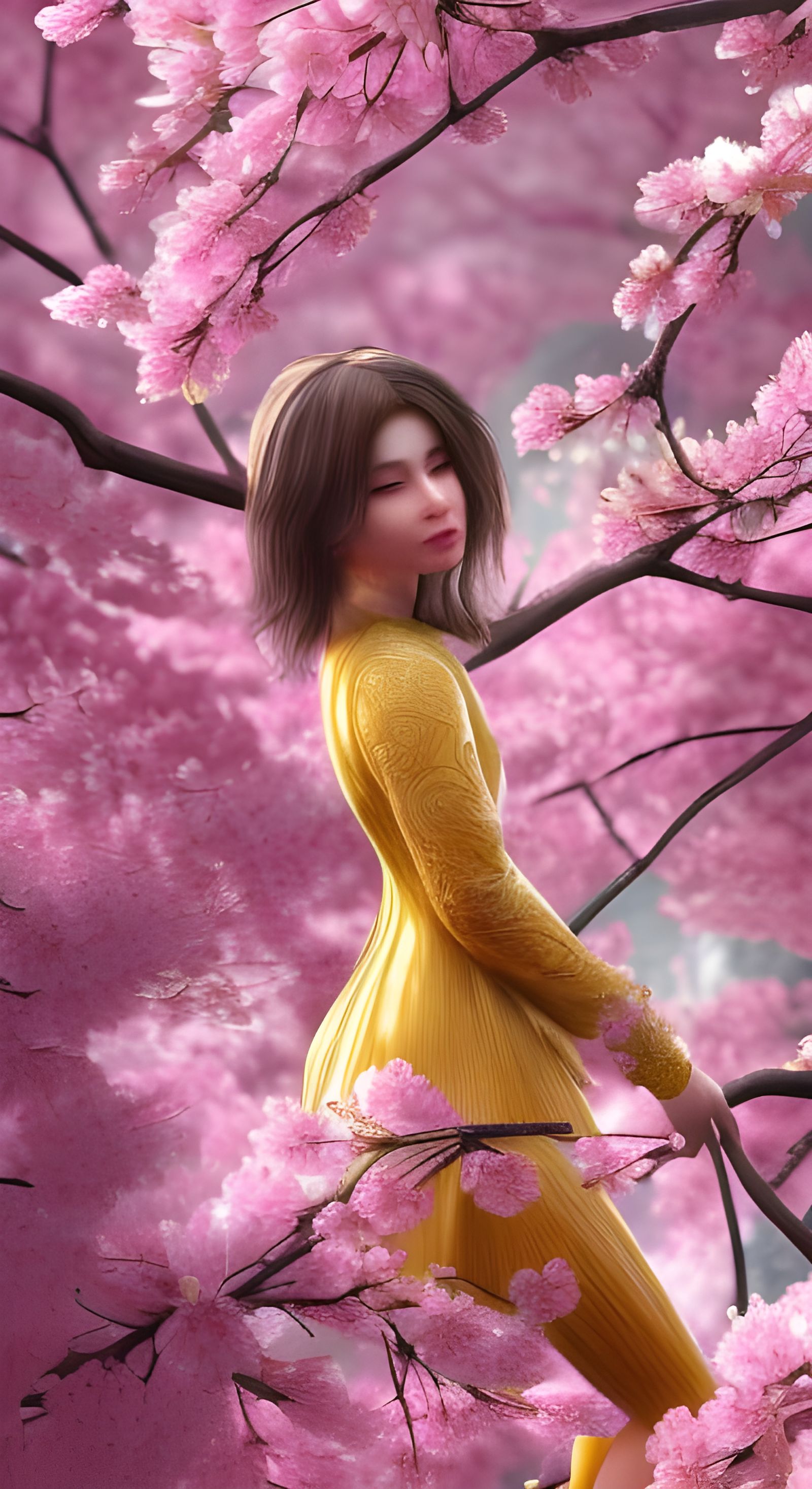Among The Cherry Blossoms - AI Generated Artwork - NightCafe Creator