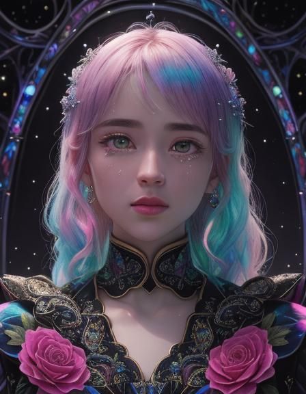 Iridescent Tear: A Lustrous Diamond in 3D