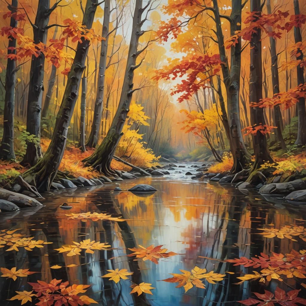   Autumn landscape, bright watercolor.  by @Nednut4362