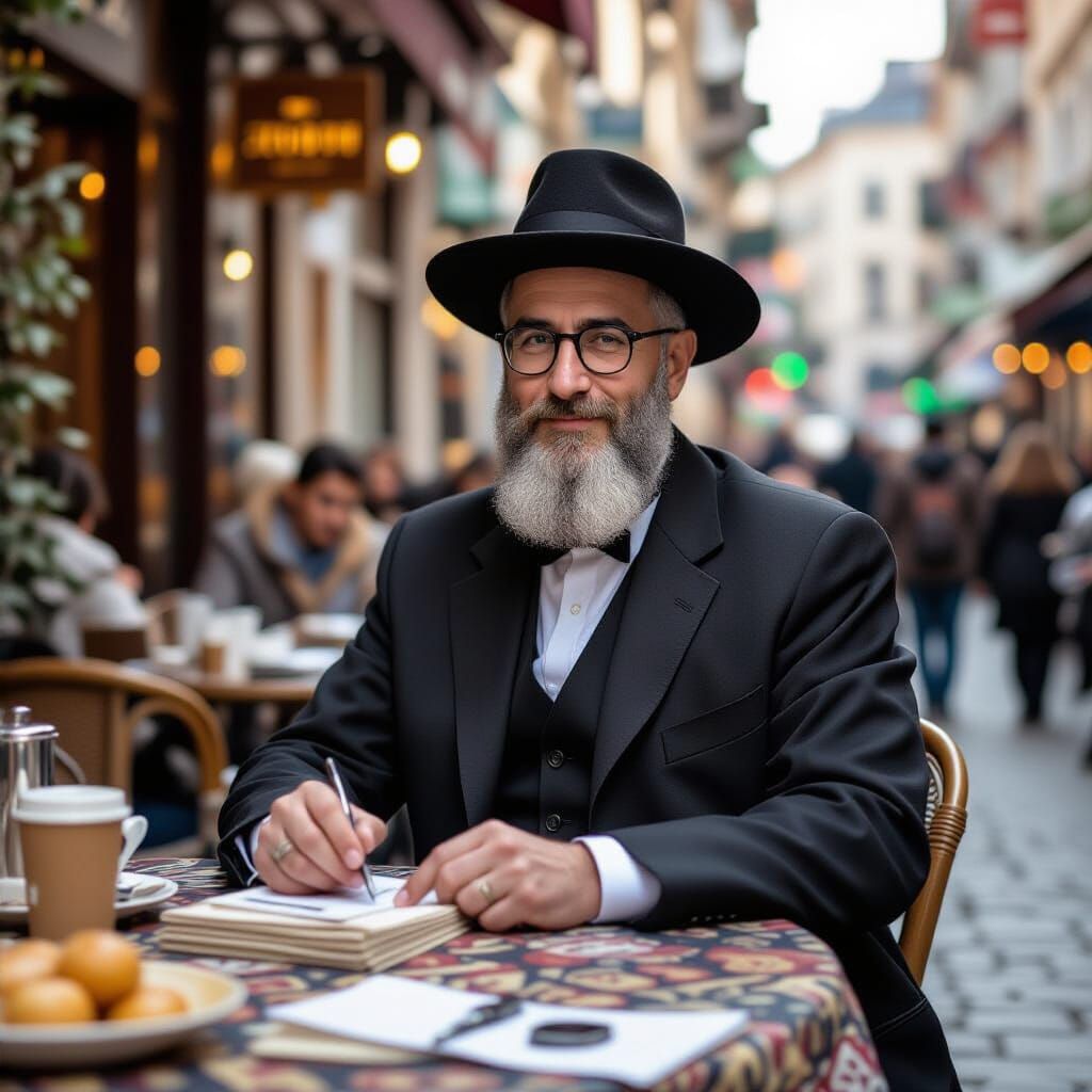 Orthodox Jewish Man Inspecting Tzedakah Box