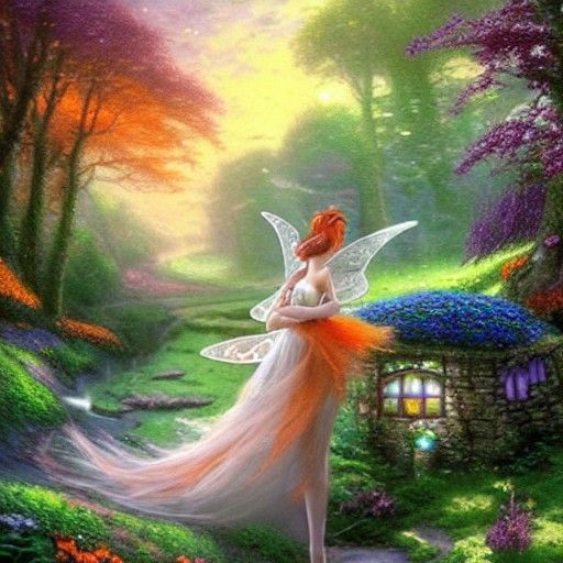 Fairy Princess with orange and black hair