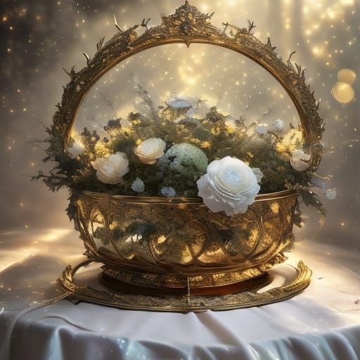 Ethereal Goth Fashion Scene in Golden Hour Light