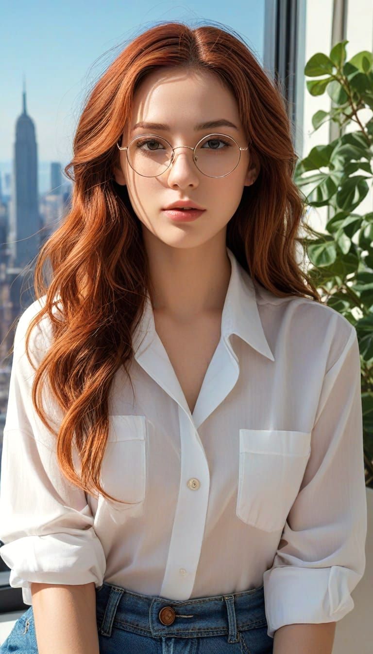 Anime Fashion Model in New York Penthouse