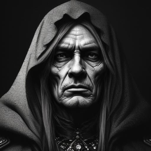 Dark Angel in Market: Charcoal Drawing