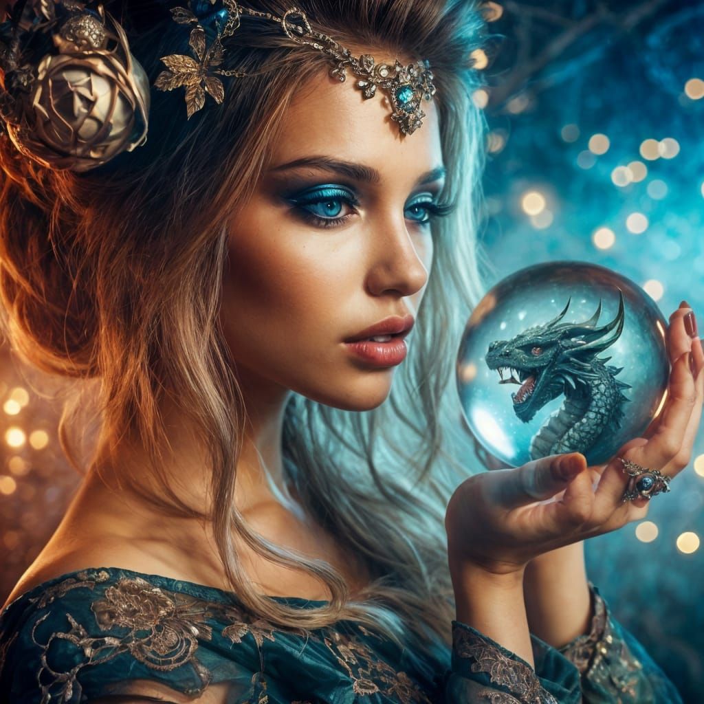 Enchantress with her dragon