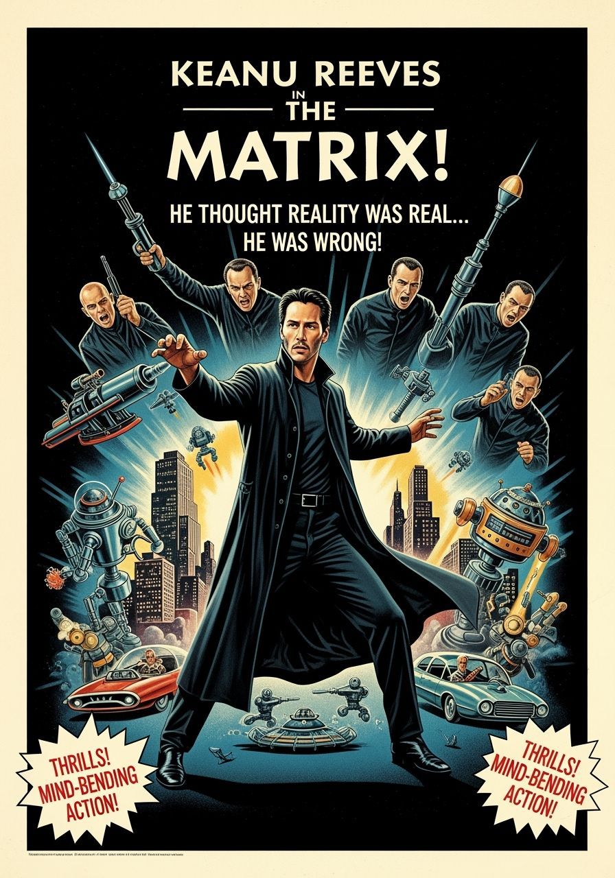 "The Matrix" in 1950s B-Movie Style  by @Glitch Meeple
