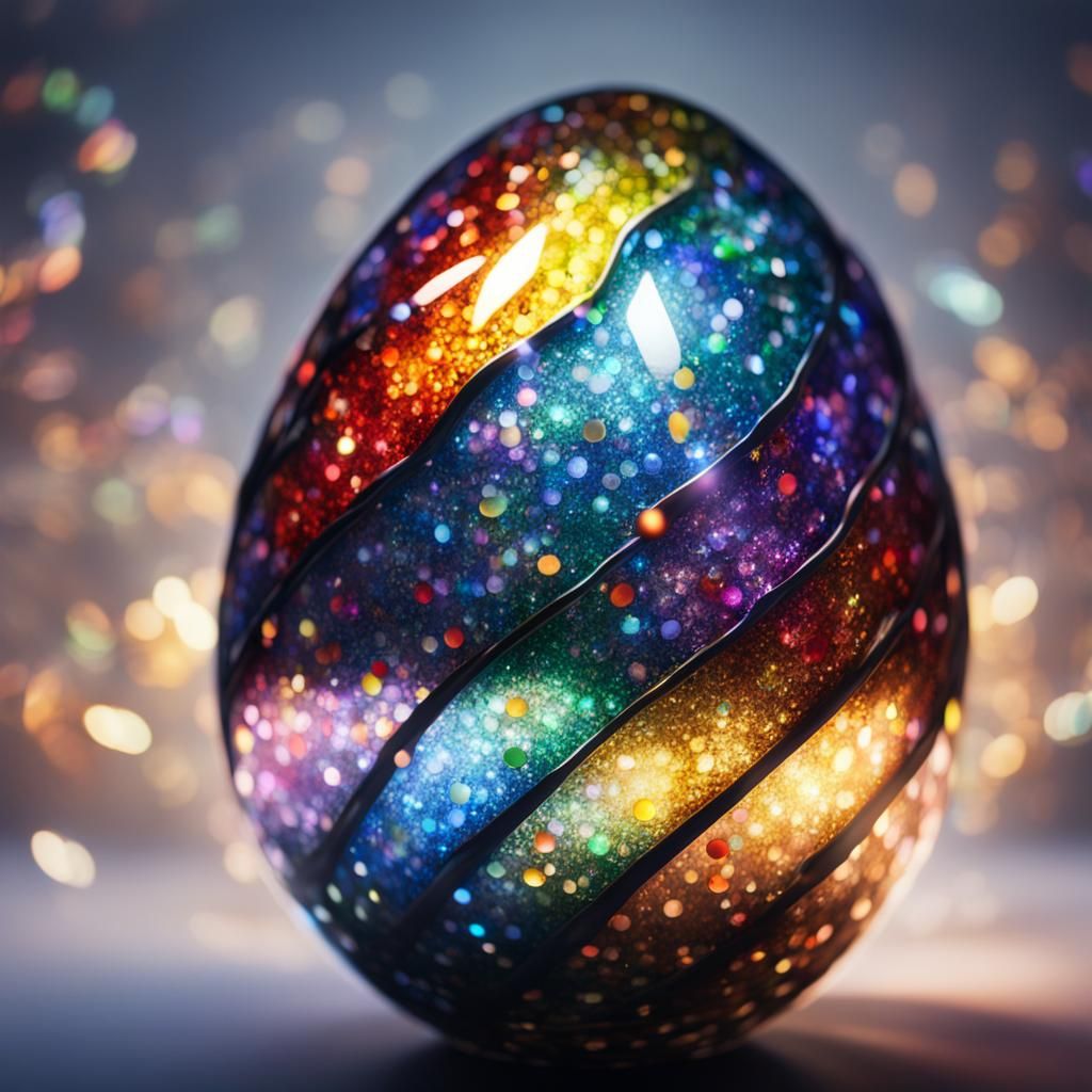 Sparkling stained glass Easter egg  by @ItsyBitsy