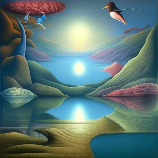 Le fleuve descend comme un œuf Et nous sommes les oiseaux/ d...