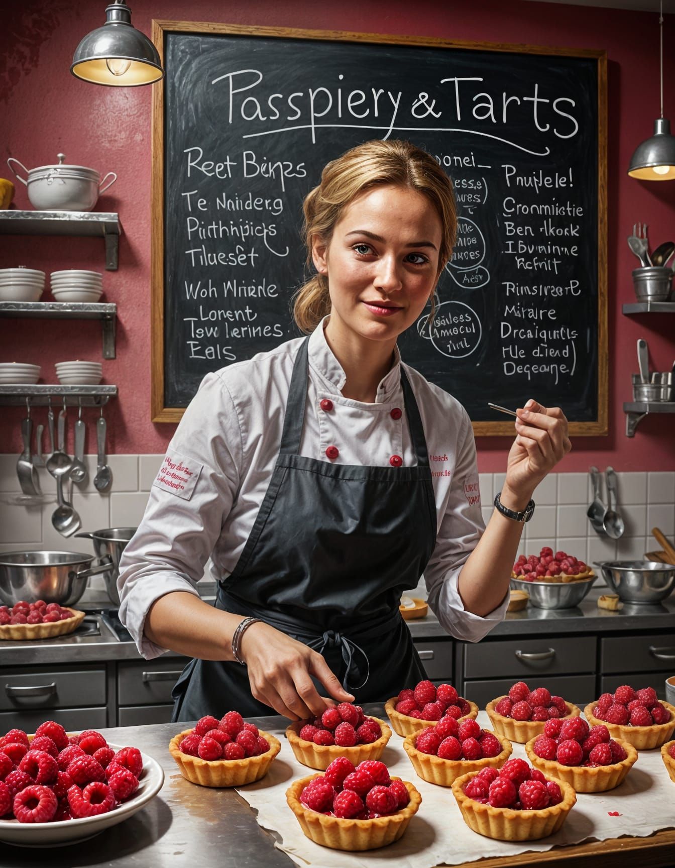 Preparing The Raspberry Tarts