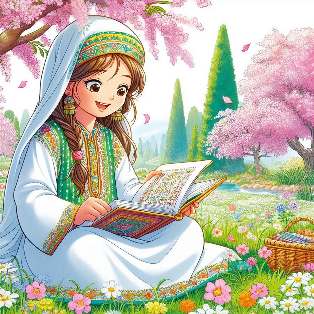 Beautiful meadow girl