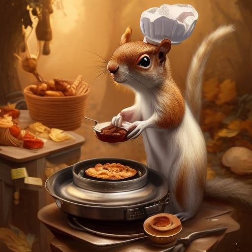 Squirrel cooker - AI Generated Artwork - NightCafe Creator