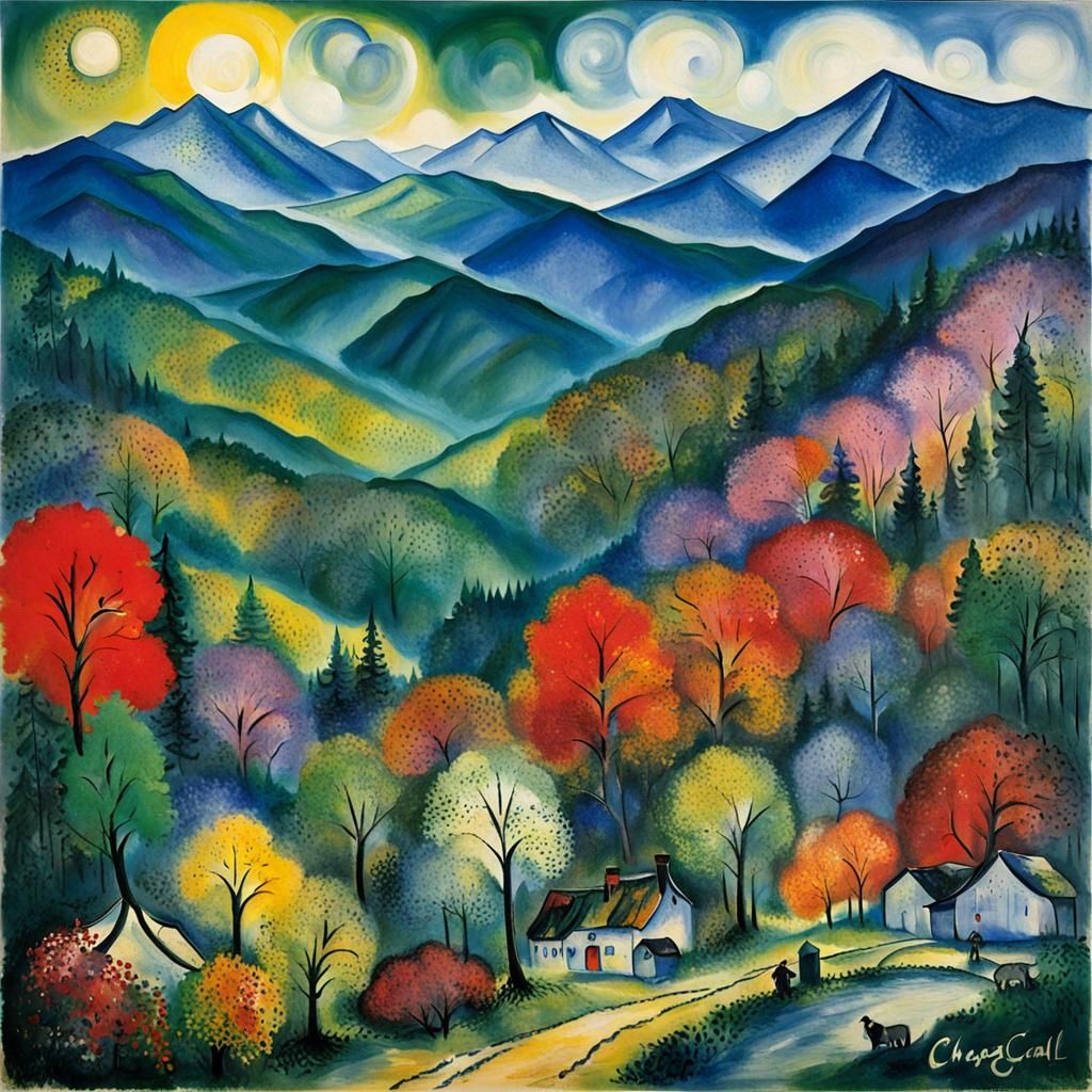 Smoky mountains by Chagall