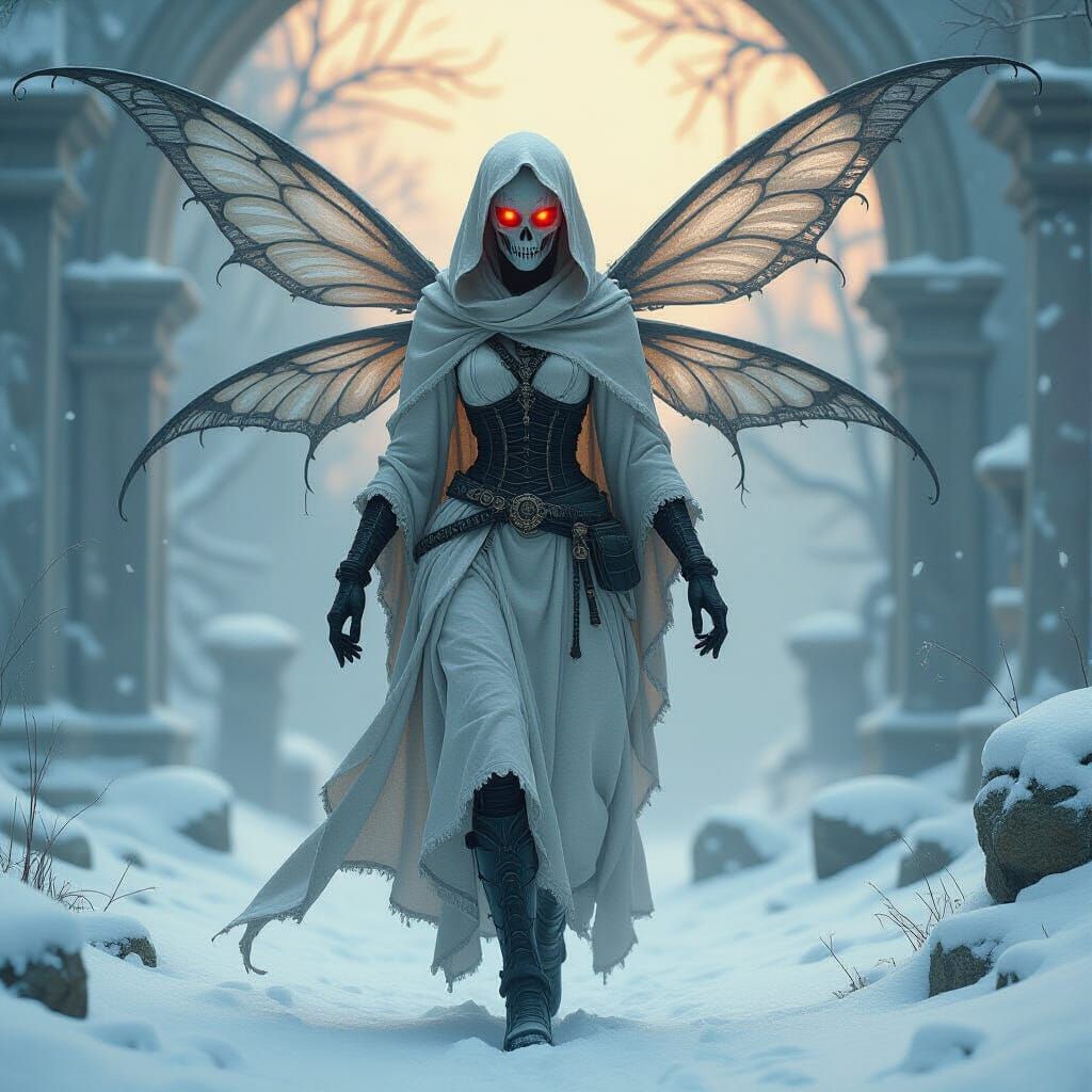 The Bone Orchard Fairy — Nightmare Aspect
A towering, skeletal fairy whose “wings” are not wings at all, but vast, branching frameworks of p...