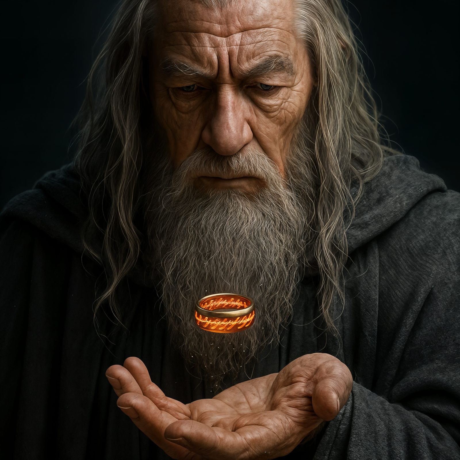Gandalf and the One Ring in Detailed CGI