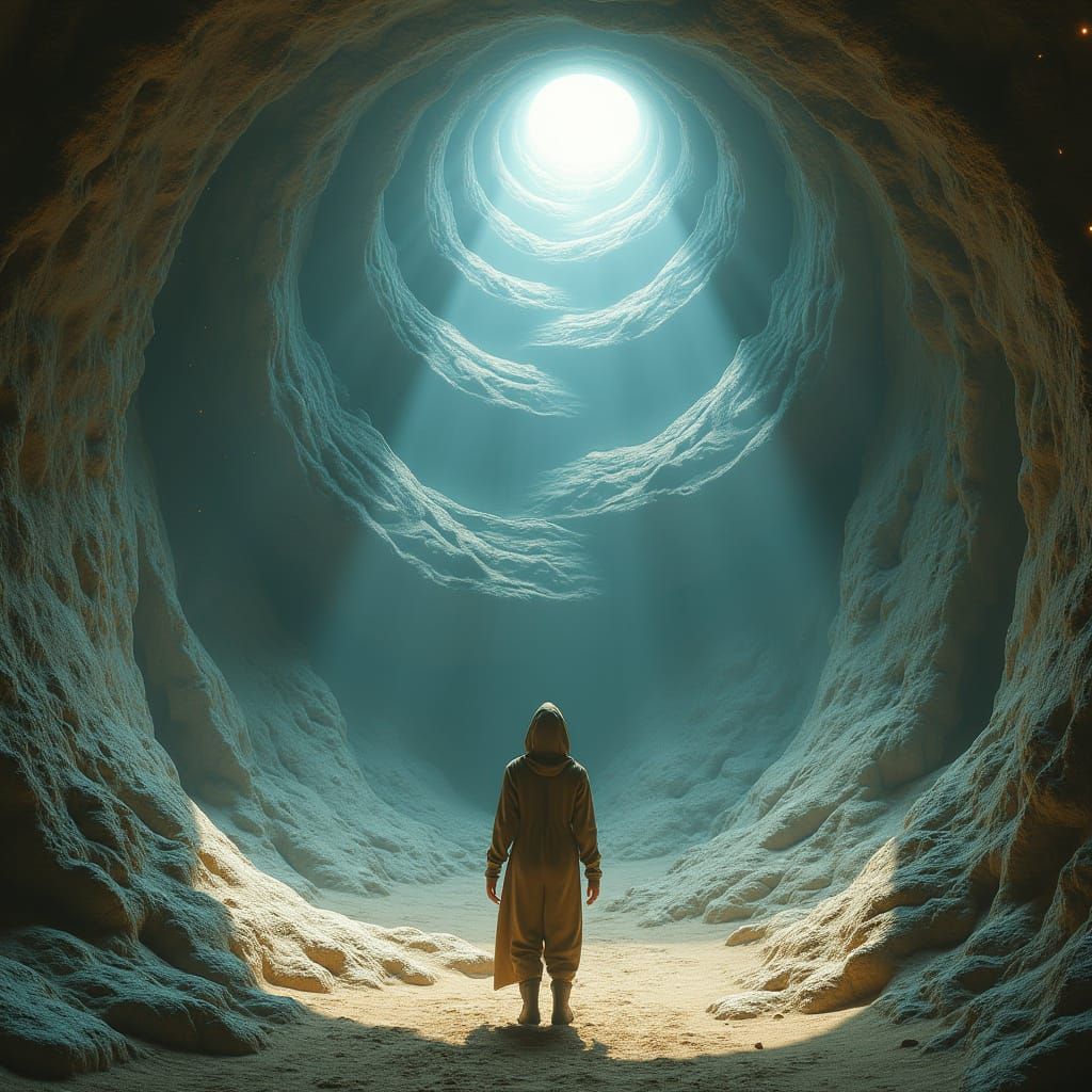 Mysterious Alien Cavern in Dark Biomechanical Style