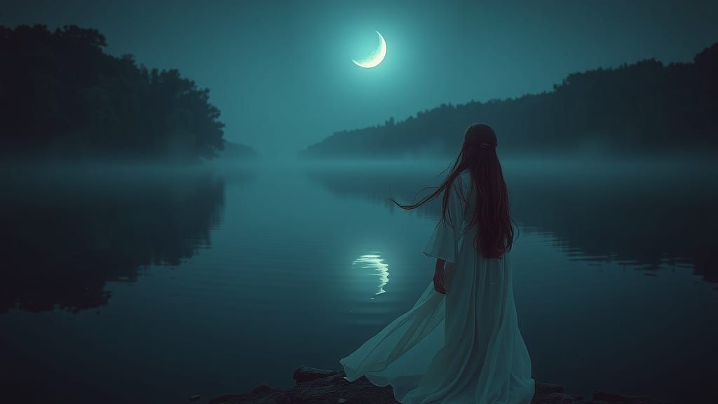 🌛Watery Waxing Moon Reflections  by @MeteorStorm2018