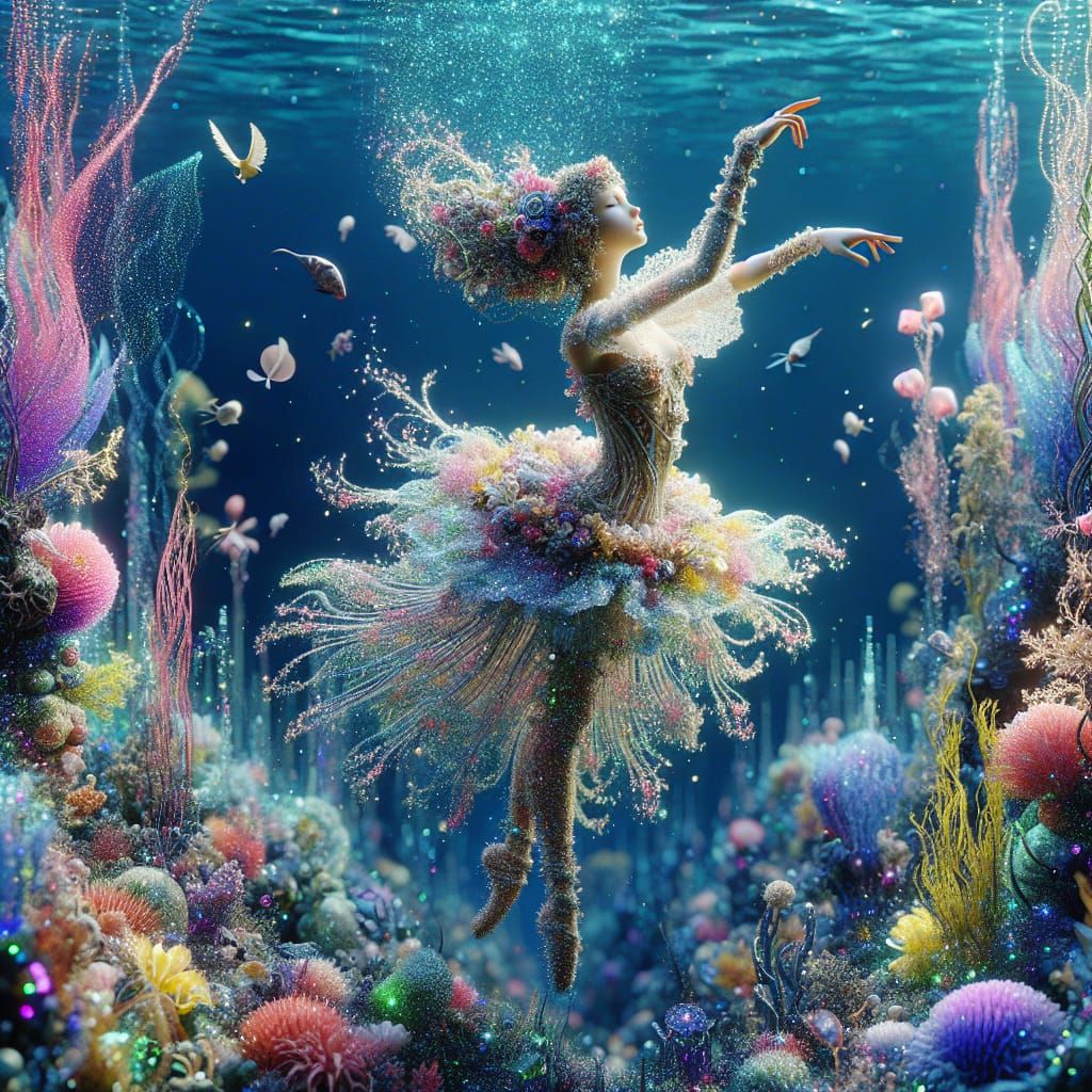 Coralis, the underwater dancing ballerina  by @Valentin