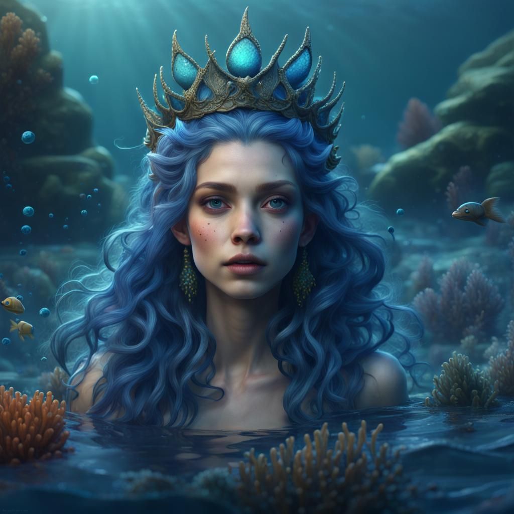 mermaids in the sea,a mermaid is floating i the sea she ha l...