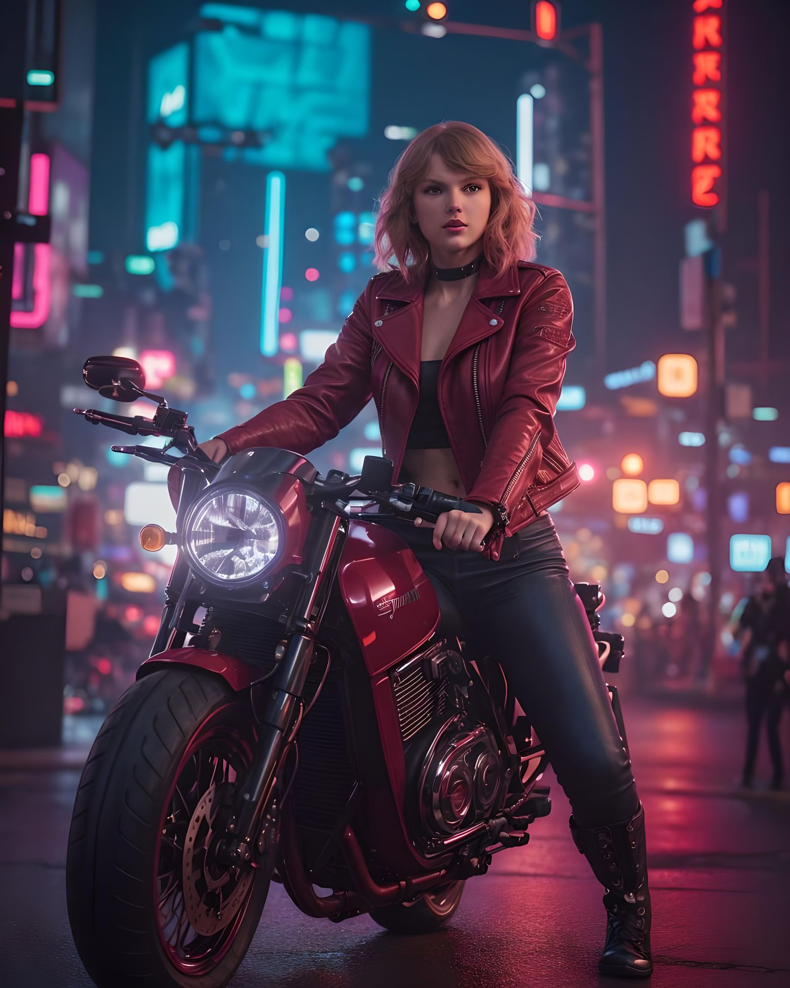 A Cyberpunk Biker Girl