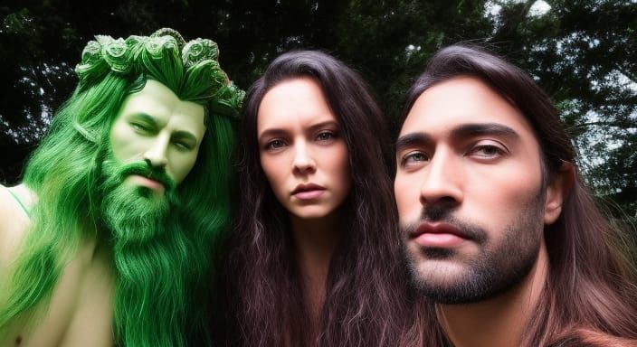 Medusa and the Green Man take a selfie 