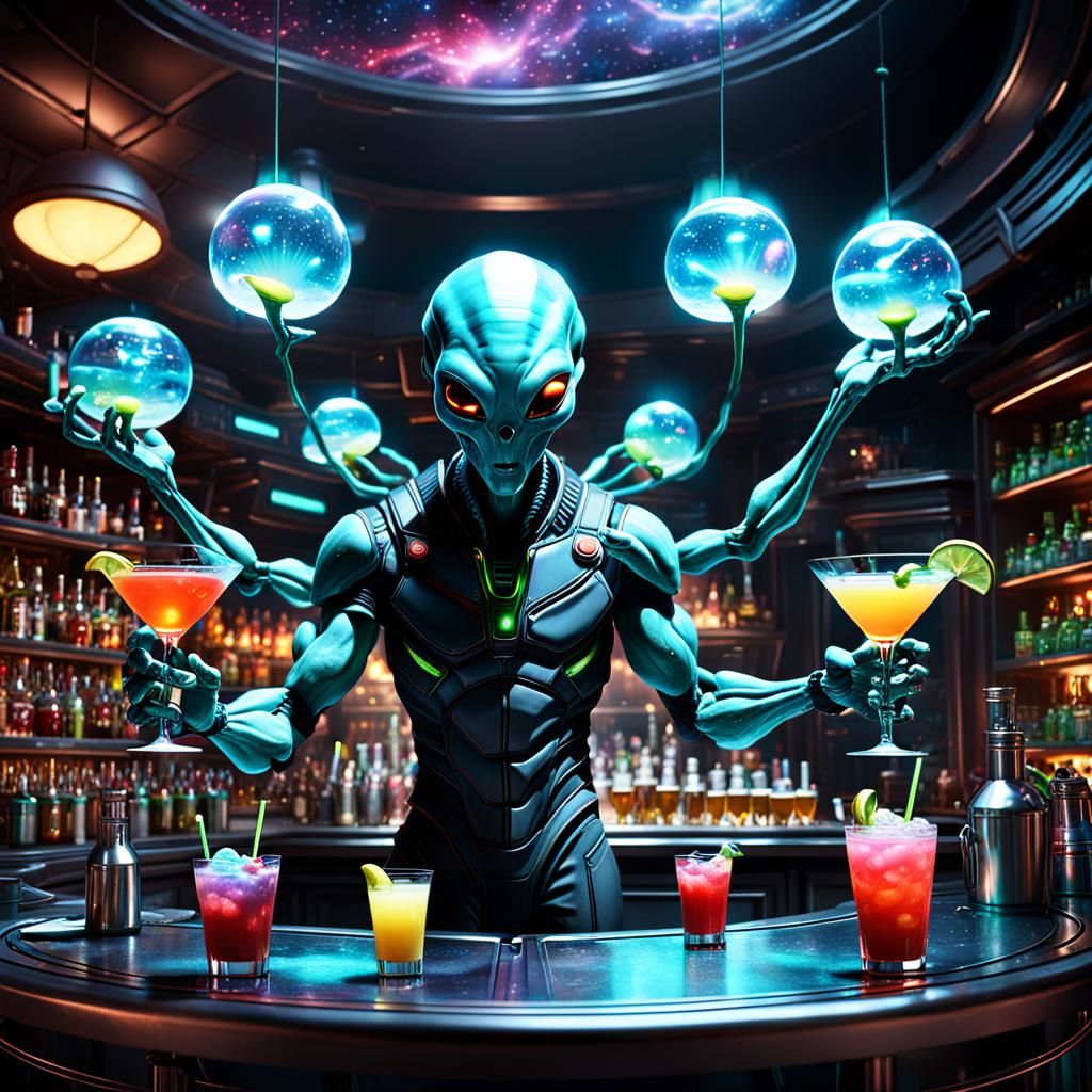 Space bartender  by @nishinishand