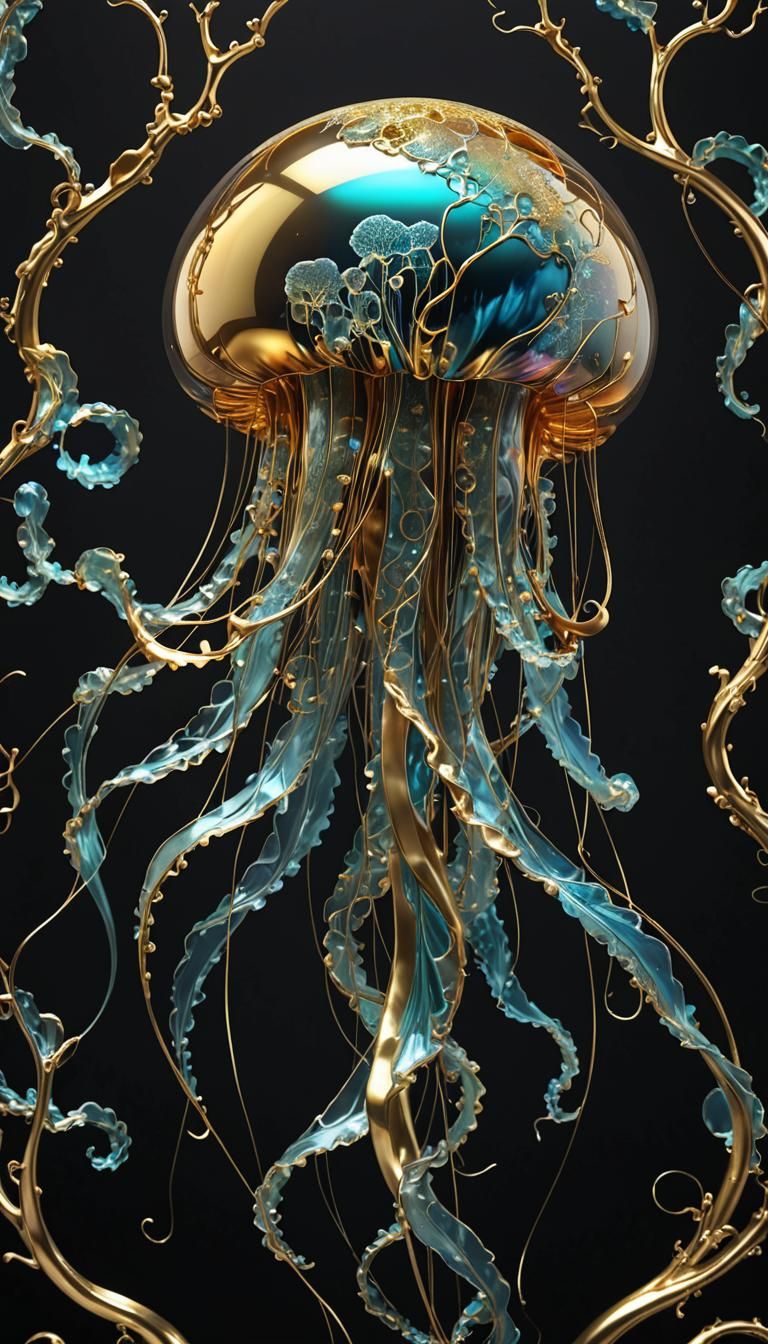  kintsugi jellyfish  by @Gonnutzie