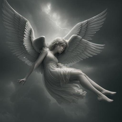 an angel falling - AI Generated Artwork - NightCafe Creator