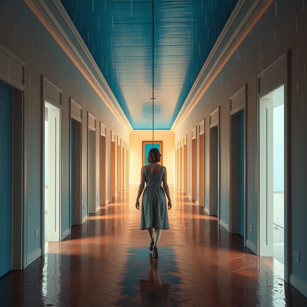 Endless Corridor of Doors to One Room