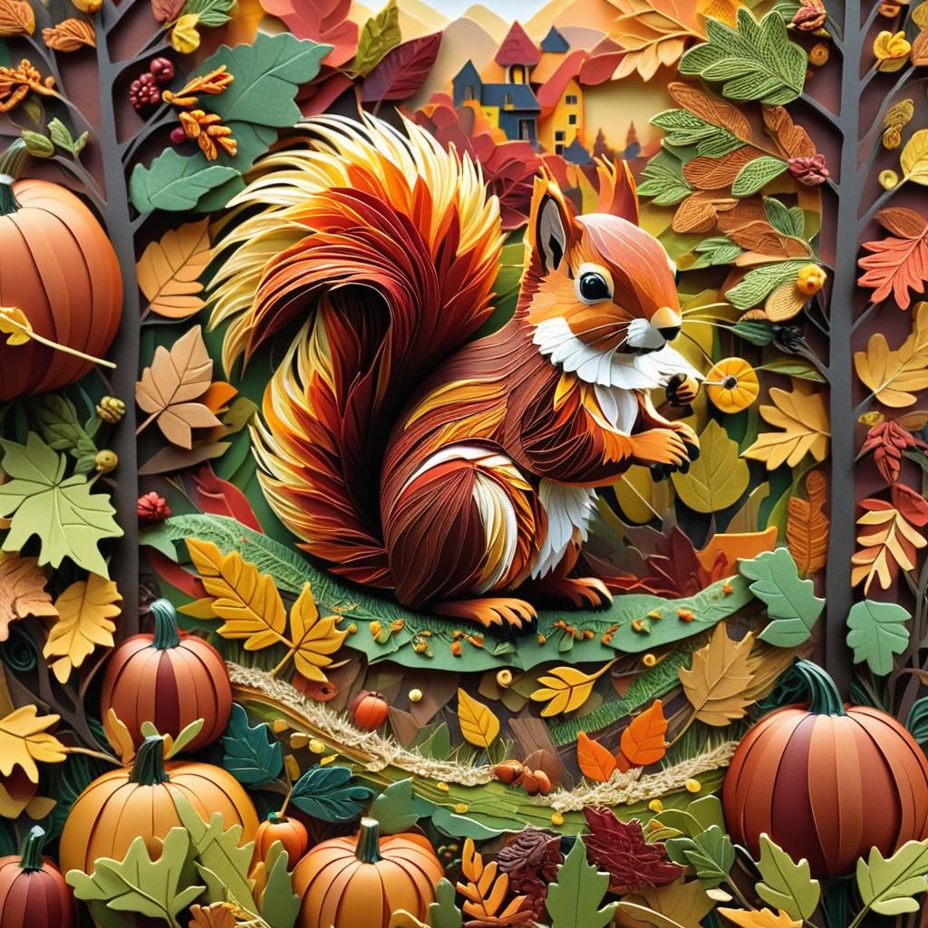 Fall Paper Collage Art