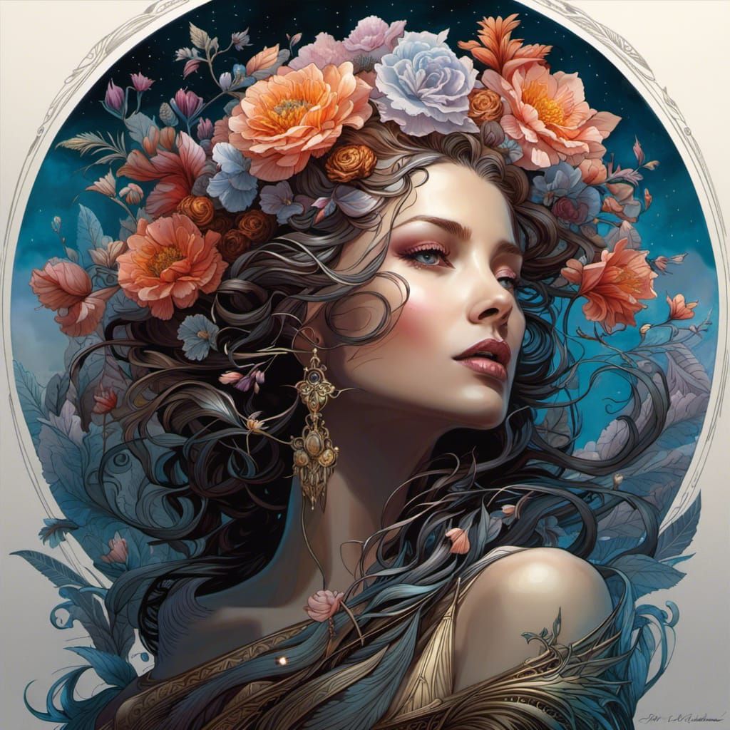 Goddess of flowers - AI Generated Artwork - NightCafe Creator