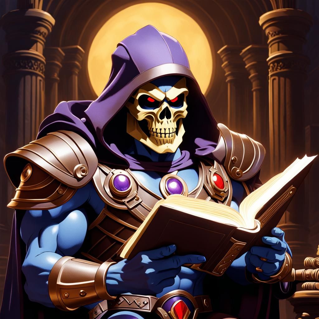 Skeletor reading, Bistre_Color Palette, Masters of the Universe, MOTU ...