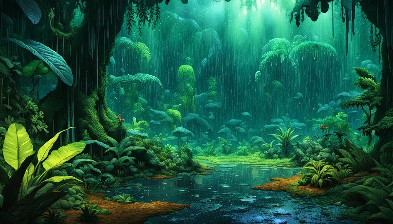 Rain Forest In The Rain  by @Doctor Mortose