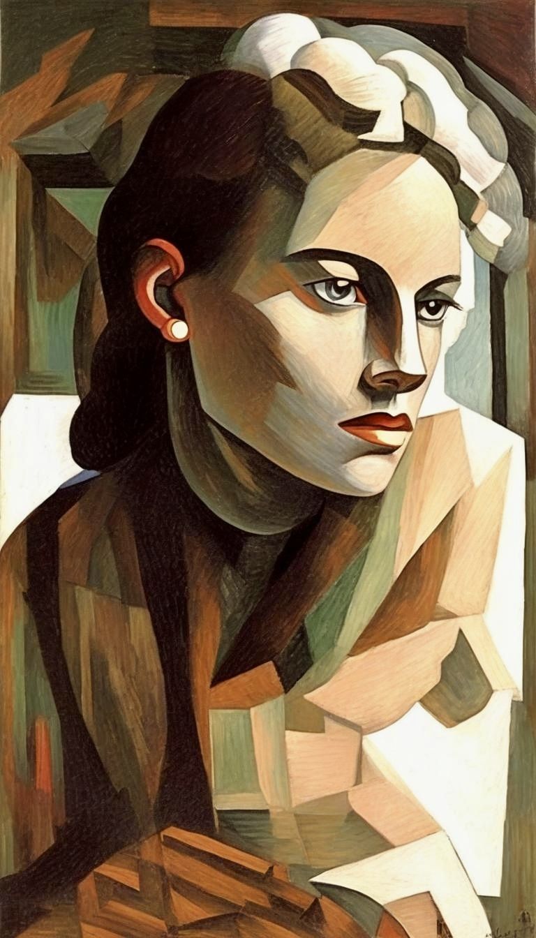 Portrait in cubist style