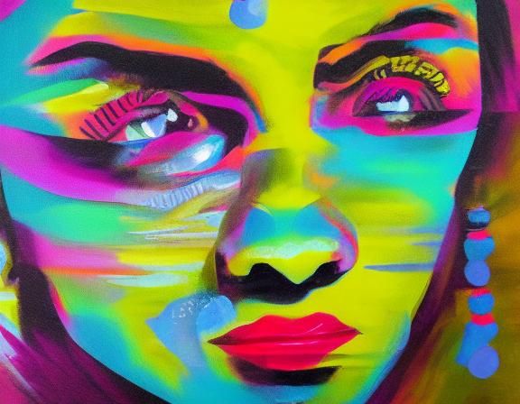 a close up artistic portrait masterpiece acrylic paint  funn...