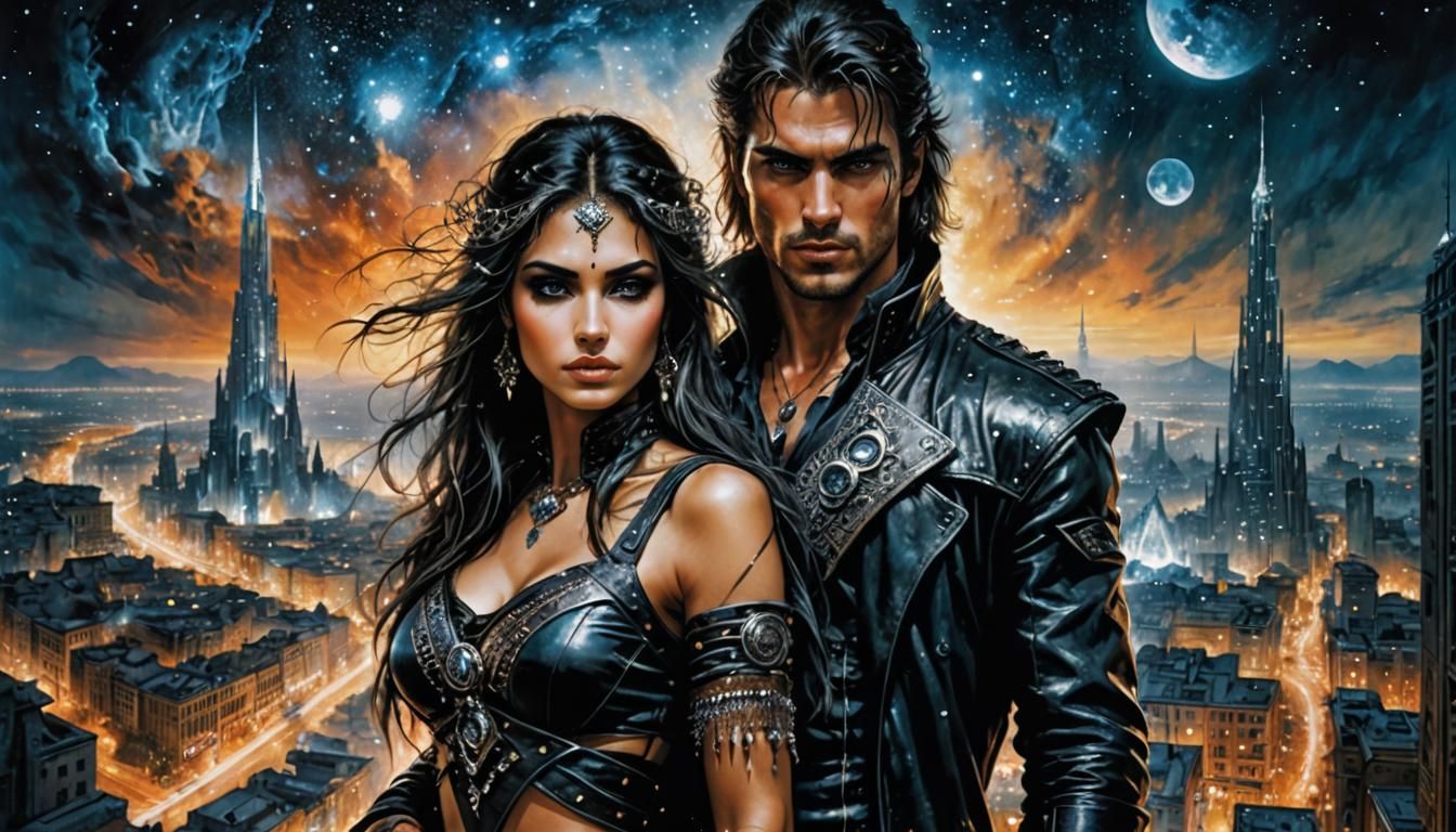 a couple together at the edge of the world  by @AnnEl