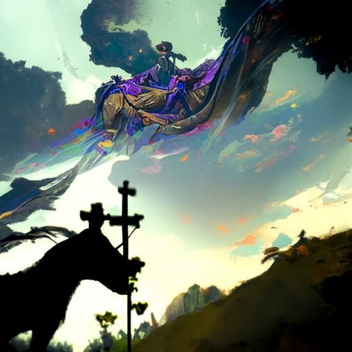 A horse riding by death in heaven